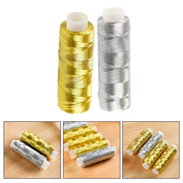 Brighten Up Your Sewing Projects with Shiny Silver and Gold Thread 200 Meters