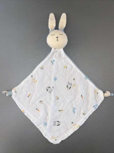 doudou Mouchoir plat lapin bleu lange blanc chien carotte SIMBA TOYS KIABI