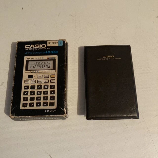 VINTAGE CASIO CALCULATOR LC-950 Electronic With Case Box Instructions ...
