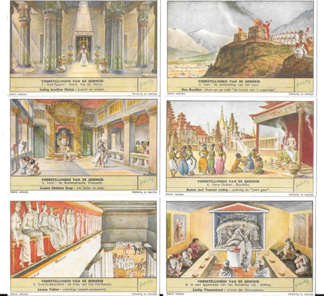 LIEBIG TRADE CARDS IMAGES OF THE DEITY 1956 Set of 6 Cards 449 In Mint Condition