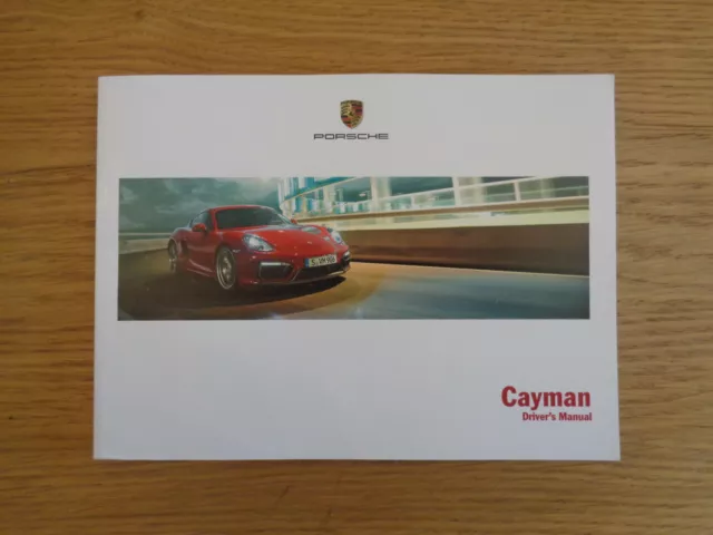 Porsche Cayman Owners Handbook/Manual 16-18