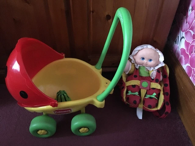 PLAYSKOOL VINTAGE 80S LIL'LADY BUG LITTLE GIRL'S PRAM DOLL