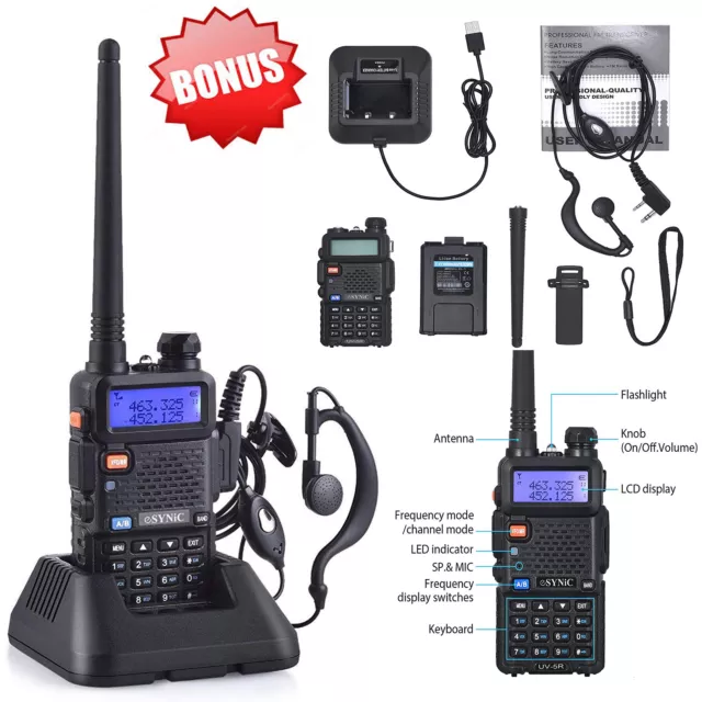 Walkie Talkie Handheld Radio Scanner  Fire Transceiver Portable Antenna UK