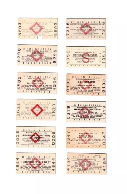 12 British Railways Platform Tickets