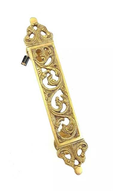 Beautiful Ethnic Indien Design Carved 11.5 Inch Brass Door Handle