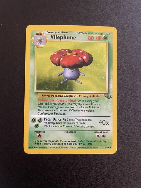 Vileplume 15/64 1999 Jungle Pokemon Card Vintage WOTC Holo Rare