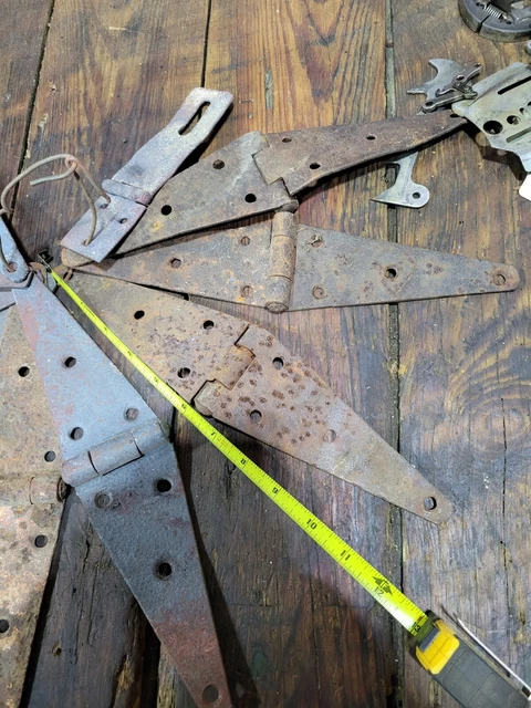 8 12" Vintage Antique Farm Barn Door Hinge Lot Steampunk Rustic Primitive 3