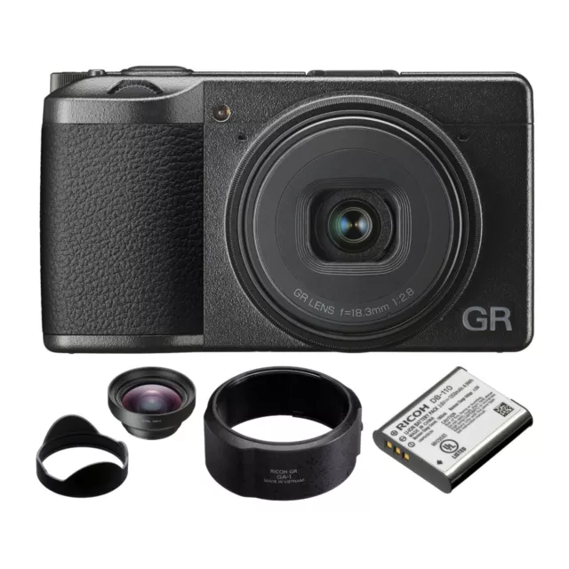 Ricoh GR III Premium Digital Camera with Conversion Lens Lens Adapter Battery