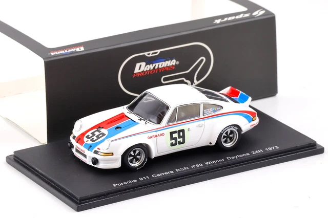 Miniature Spark 1/18 - Porsche 911 Carrera RSR #59 Vainqueur Daytona 1973 + Présentoir