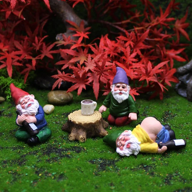 Drunk Garden Dwarf Gnome Statue Drunk Dwarf Decoration Resin Crafts Drunk EY