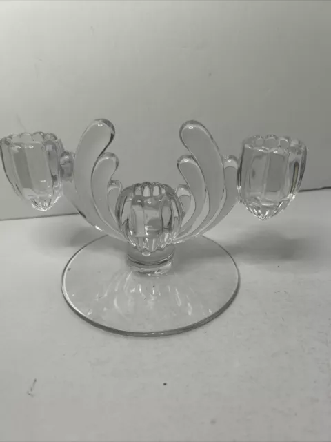 Heisey Crystolite 3 Light Taper Candlestick Holder Clear Glass EXCELLENT