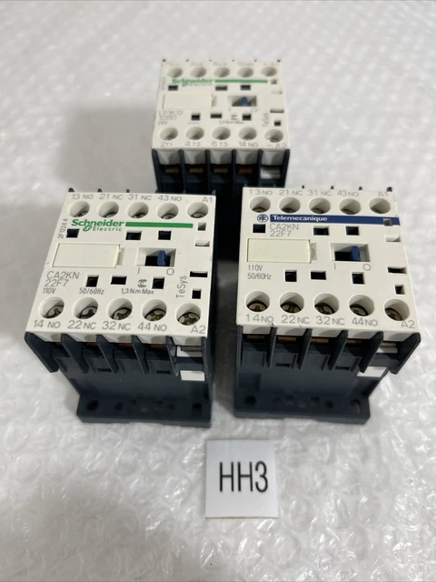 (3) Schneider Electric Control relay (2)CA2KN &(1) LP1K12 10BD NNB