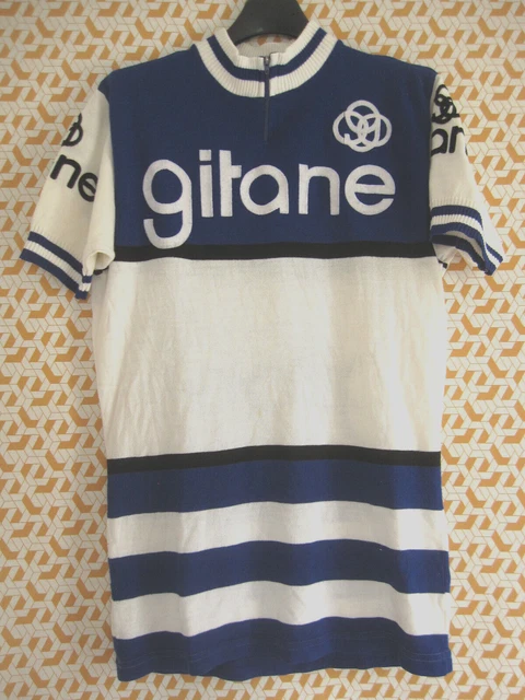 Maillot Cycliste vintage Peugeot Cycles Acrylique Gris vintage 70'S