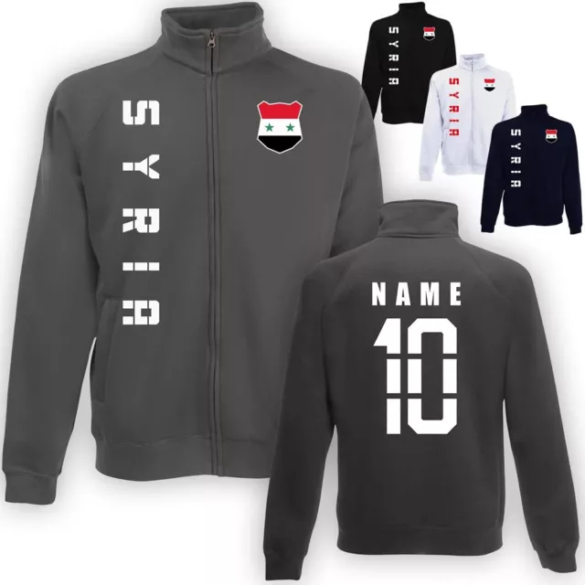 Syrien Syria Sweatjacke Wunschname Nummer Jacke Trikot Weste WM-2022