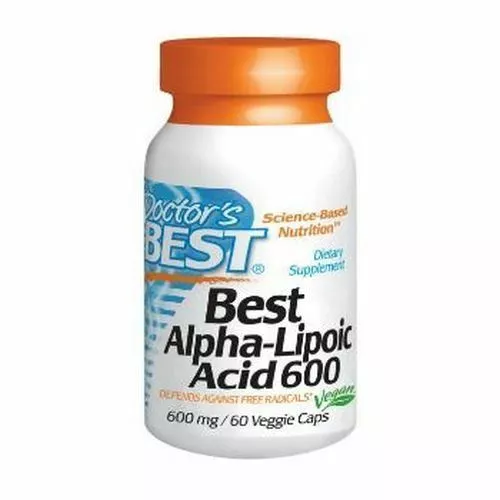 Doctor's Best Alpha-Liponsäure 600 mg 60 pflanzliche Kappen Ärzte beste Alpha-Liponsäure