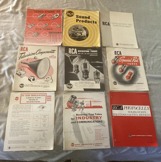 LOT 9 RCA CATALOGS Receiving Type Tubes AM FM & TV Broadcast BROCHURES 1940-50S LOT 9 RCA CATALOGS Receiving Type Tubes AM FM & TV Broadcast BROCHURES 1940-50S