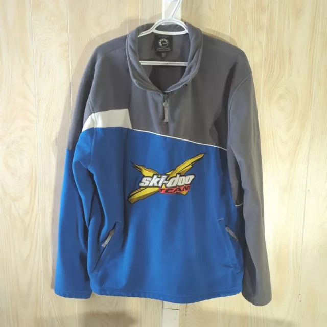 Vintage Ski-Doo Team BRP Fleece 1/4 Zip Pullover Sweatshirt Mens Size XL Jacket