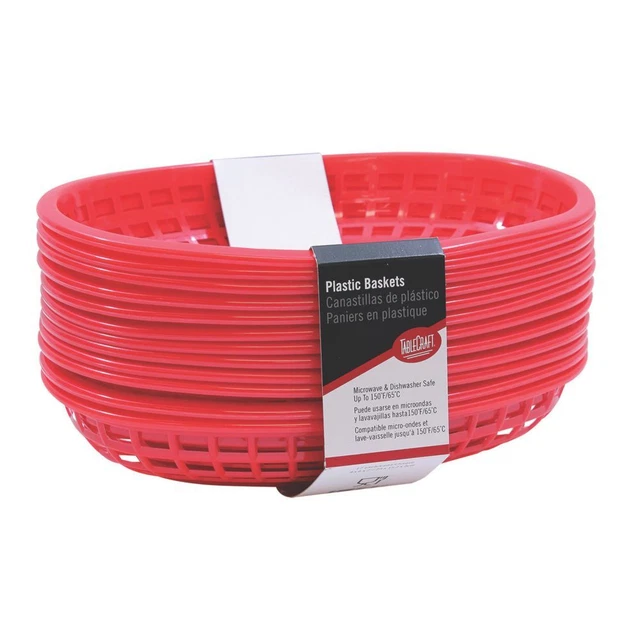 TableCraft C1074R Classic Cash & Carry Red Oval Basket- 12 / PK
