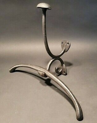 Antique Vintage Style French Cast Iron Butler Wall Mount Coat Hook Hanger 2