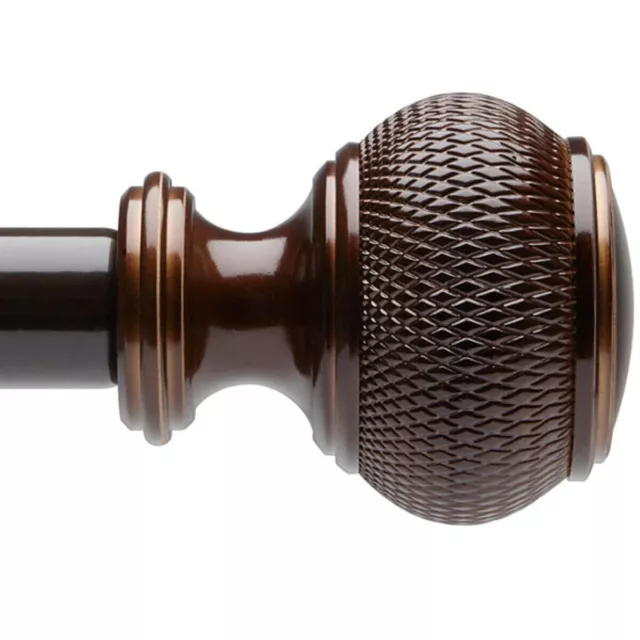 72 - 144 in Liz Claiborne 1" Woven Knob Adjustable Curtain Rod - Warm Bronze