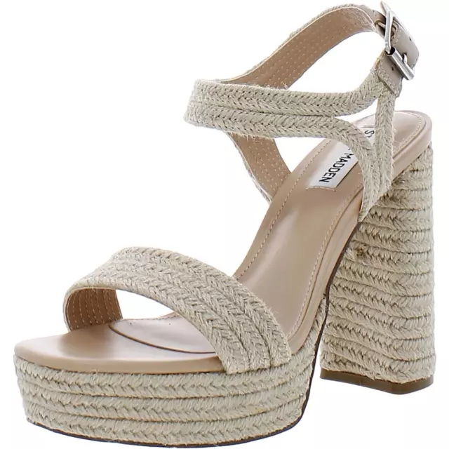 Steve Madden Womens Lombardo Beige Platform Sandals 8.5 Medium (B,M) BHFO 3102