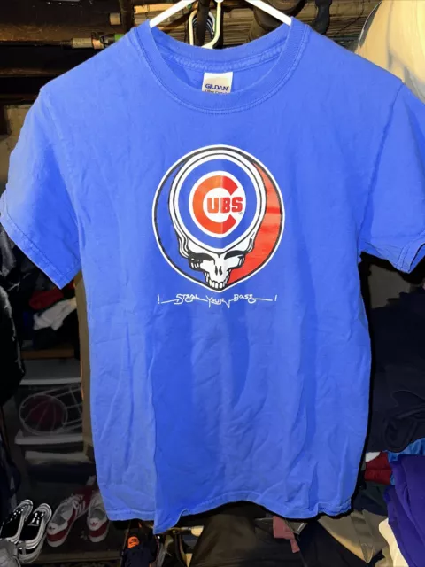 Chicago Cubs GRATEFUL DEAD Steal your Base T Shirt Size Small Mens Blue