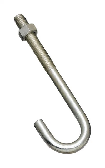 National Hardware N232-959 Zinc-Plated Steel J-Bolt 3/8 x 5 in. with Hex Nuts