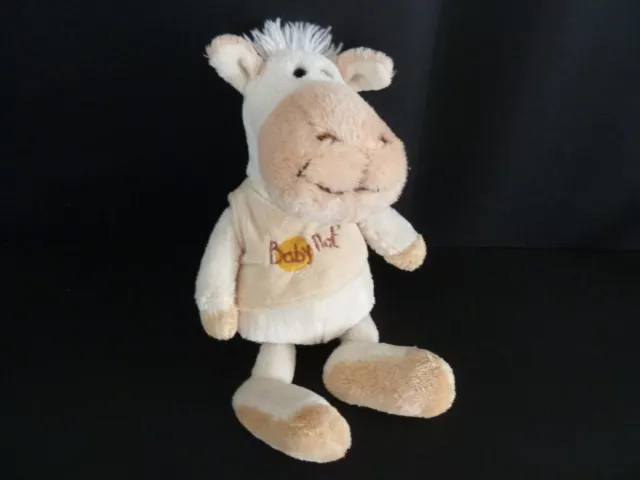 P9- DOUDOU PELUCHE BABY NAT BEIGE ECRU BLANC MARRON TEE SHIRT 25cms EXCELL ETAT