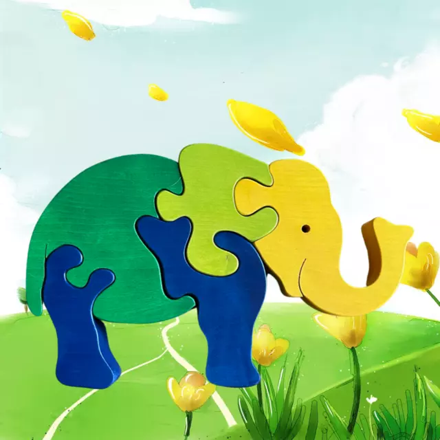 Wooden Jigsaw Puzzle for toddler Animal Educational Toy Montessori, 3D puzzle