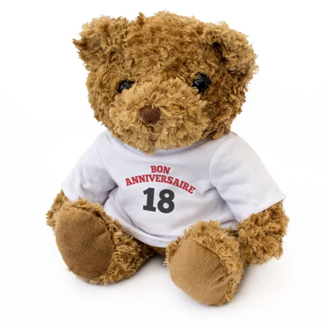 Neu - Bon Anniversaire 18 - Teddybär - Süß und Kuschelig - 18th Geschenk