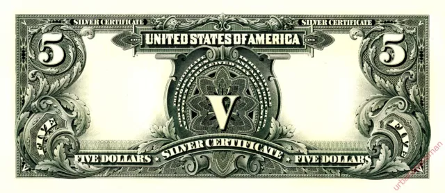 B115 IPMS '88 BEP Souvenir Card $5 Silver Certificate 1899 (back) Mint