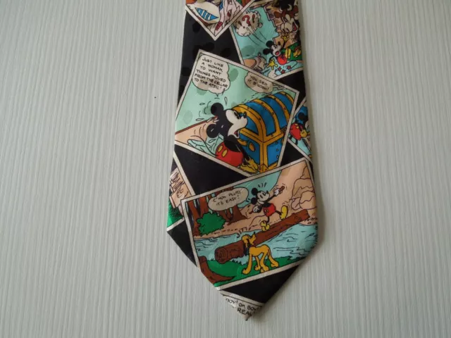 Disney Mickey Silk Tie Seta Cravatta Made In Korea 1395