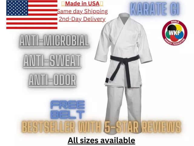 Karate gi Uniform 7oz Lightweight Suit Martial Arts Adult Training ⭐Free Belt⭐