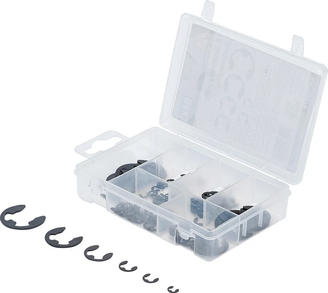 Assortimento anelli di sicurezza elettrici fai da te BGS, 3 - 15 mm, 94 pezzi