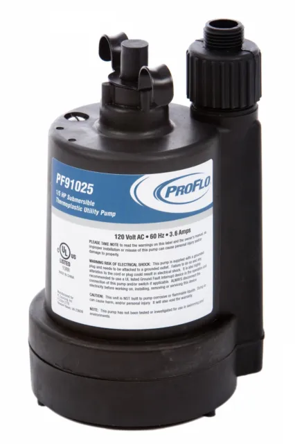 PROFLO PF91025 1/5 Hp Thermoplastic Submersible Utility Pump