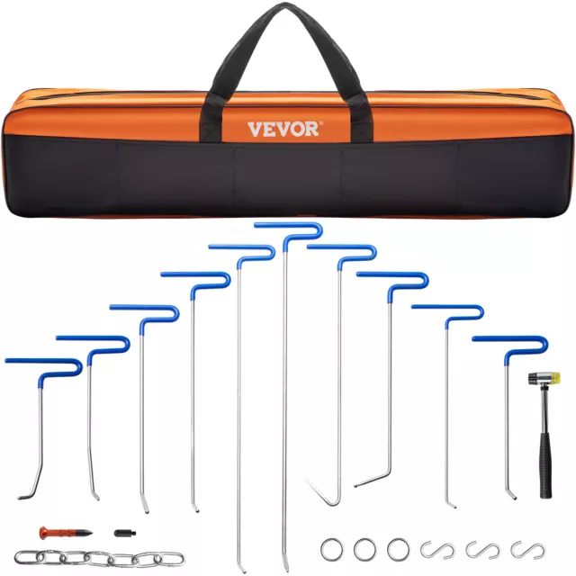 VEVOR Kit de Débosselage sans Peinture Tiges de Débosselage 20PCS Carrosserie