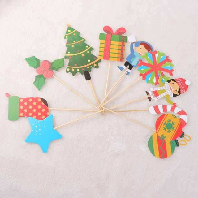 10 pz stuzzicadenti natalizi decorazione matrimonio scelte cupcake natalizio