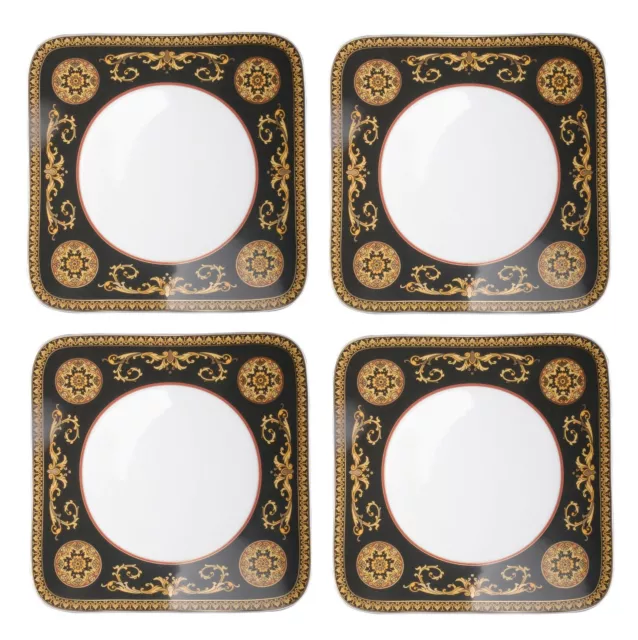 Versace Von Rosenthal Medusa Red Set Mit 4 Eckig Essteller #409605-16227 Neu Ovp