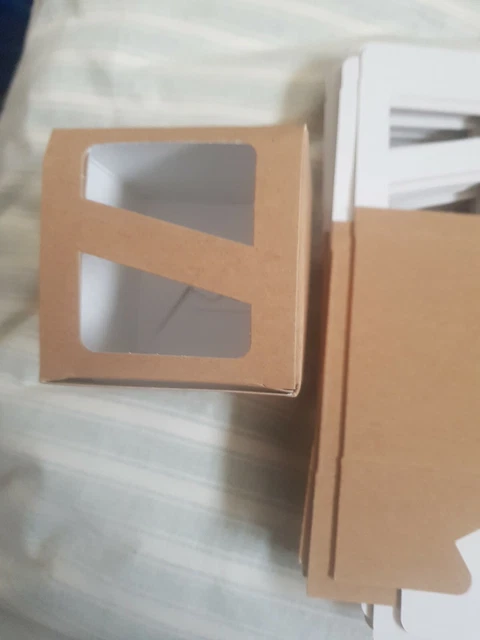 36 x scatole regalo per finestre marroni Kraft candele regali 8 cm x 8 cm spedizione gratuita