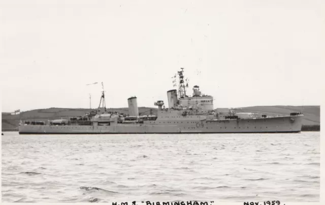Original Photograph Royal Navy. HMS "Birmingham" Light Cruiser. WW11. Fine! 1959