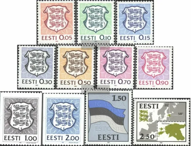 Estland 165-175 (kompl.Ausg.) Jahrgang 1991 komplett postfrisch 1991 Staatswappe