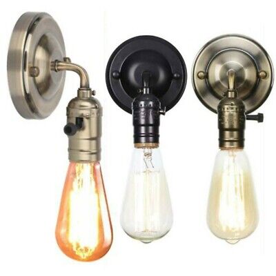 Interrupteur Support pour Lampe Vintage Mural 1pcs E27 Edison Industriel Léger