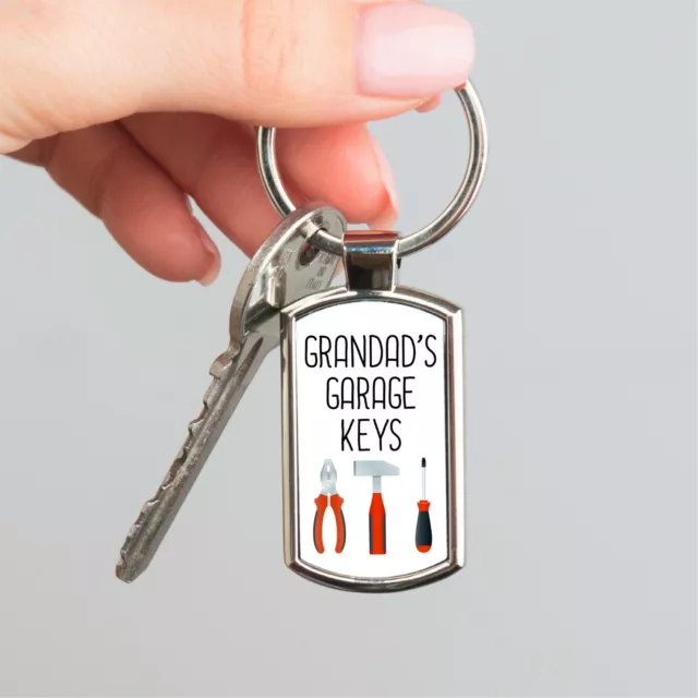 Personalised Garage Keys Metal Keyring Keepsake Fathers Day Gift Dad Grandad