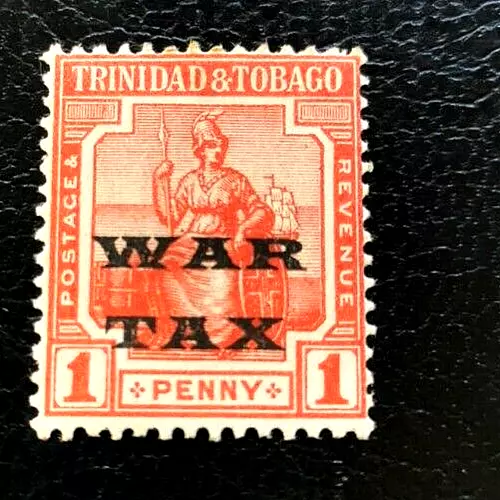 Trinidad & Tobago: 1918 War Tax Overprinted 1 P. Collectible Stamp.