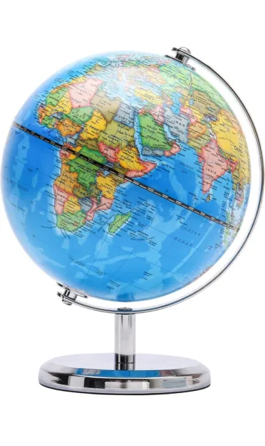 Exerz Educational Swivel World Globe Desktop Globe Dia 14CM 20CM