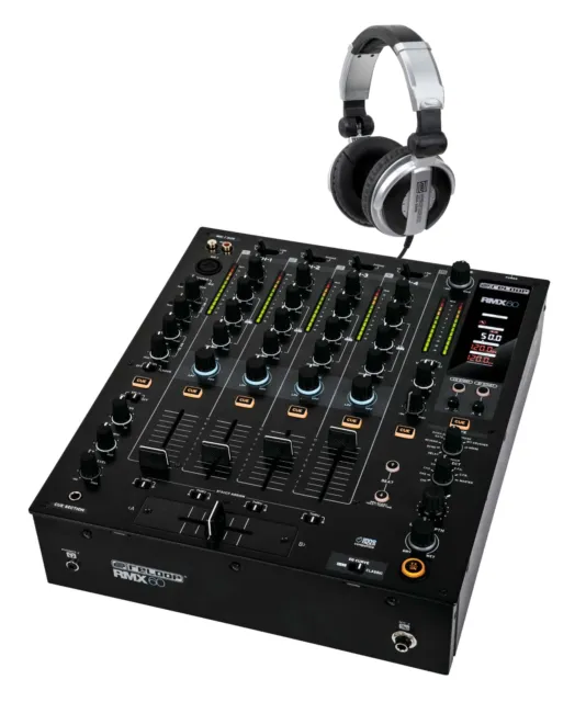 4+1-Kanal DJ Mixer Set mit Reloop RMX-60 Digital & Pronomic KDJ-1000 Kopfhörer