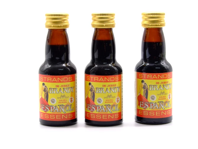 3 x Brandy Español 25 ml - Esencia para Alcohol, Esencia Vodka, Esencia Saborizante