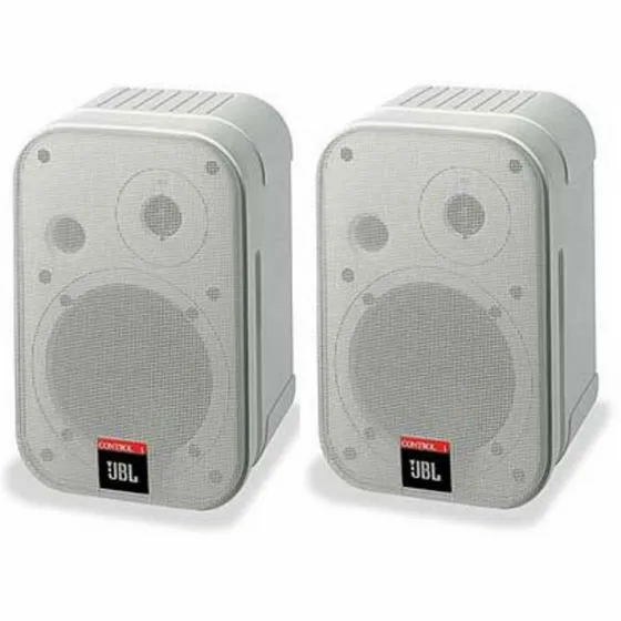 Pair JBL Control 1 Pro Two-Way Professional Compact Loudspeakers White + Bracket