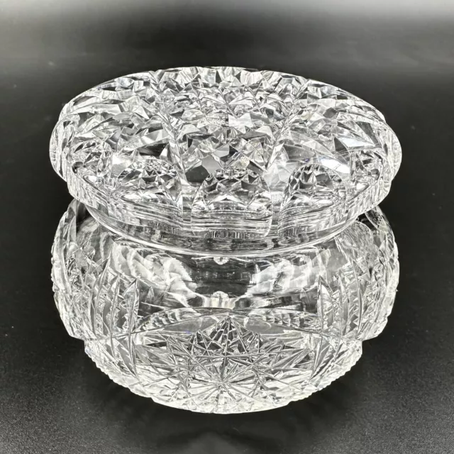 American Brilliant Period Cut Glass Trinket Box