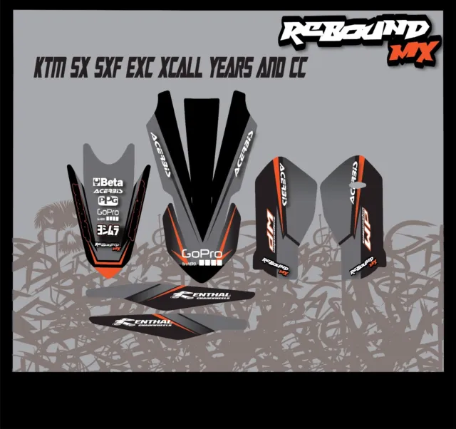 REBOUND Graphics trim kit:Fits KTM SX SXF EXC 50 65 85 125 150 250 300 350 450